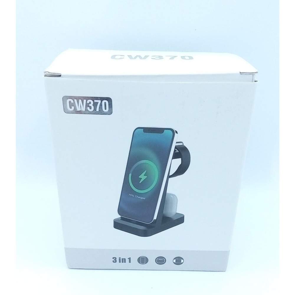 3 in 1 Charging Station for iPhone Fast Charging Dock iPhone, Watch, iPods Black